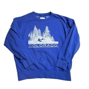 American‎ Eagle "Colorado" Sweatshirt in Blue/White Size Small Women